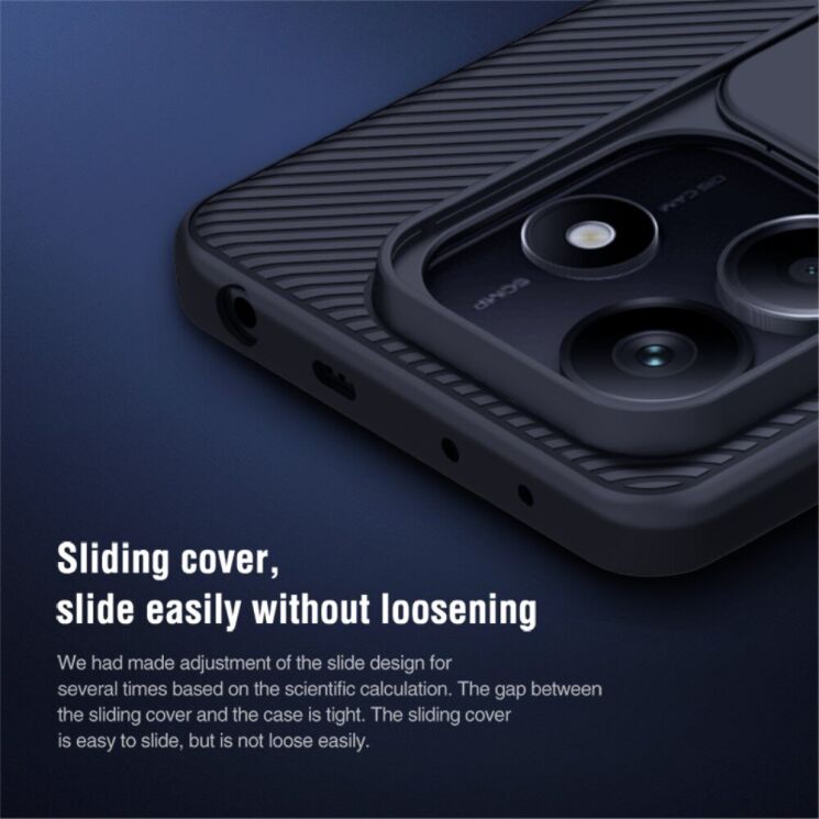 Защитный чехол NILLKIN CamShield Pro для Xiaomi Redmi Note 14 5G - Blue: фото 12 из 14