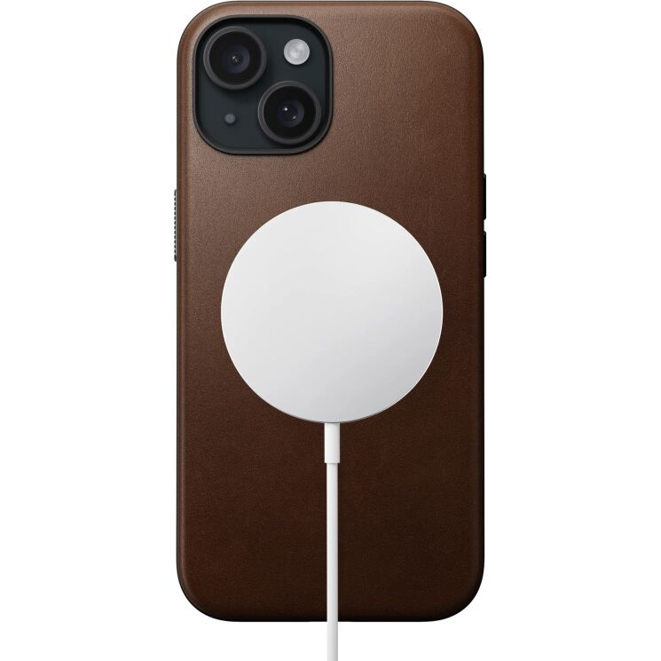 Захисний чохол Nomad Modern Leather Case для Apple iPhone 15 - Brown: фото 3 з 14