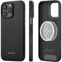 Защитный чехол Pitaka Military-Grade для Apple iPhone 16 Pro Max (KI1601PMPA) - 600D Black / Grey: фото 1 из 11