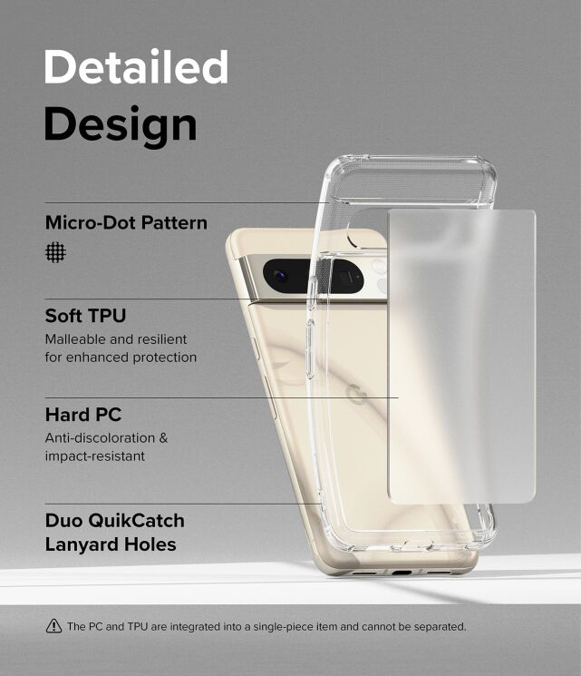 Защитный чехол Ringke Fusion для Google Pixel 8 Pro (8809961781100) - Matte Clear: фото 10 из 14