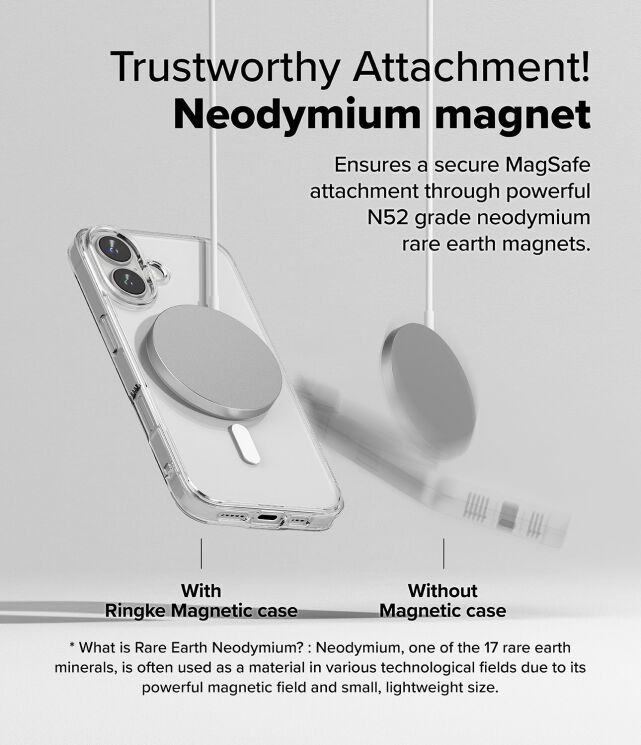 Захисний чохол Ringke Fusion Magnetic для Apple iPhone 16 (8800274960435) - Clear: фото 9 з 16