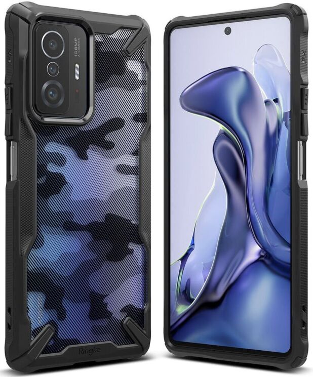 Защитный чехол RINGKE Fusion X для Xiaomi 11T / 11T Pro - Camo Black: фото 3 из 10
