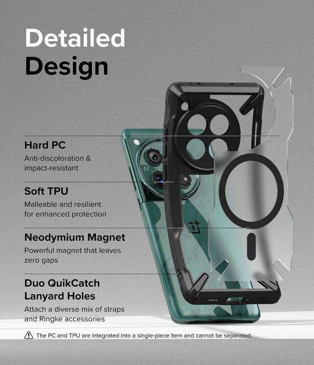 Защитный чехол Ringke Fusion X MagSafe для OnePlus 12 (8809961785689) - Matte Black: фото 13 из 18