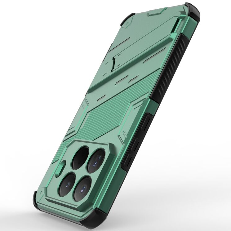 Захисний чохол з підставкою Deexe Bibercas для Xiaomi 15T Pro - Green: фото 3 з 6