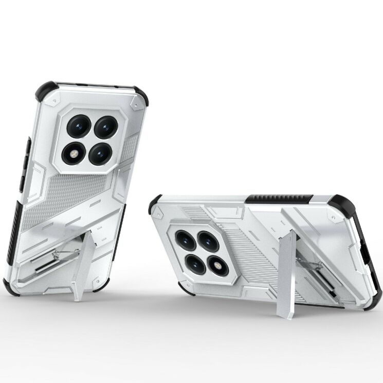 Защитный чехол с подставкой Deexe Bibercas для Xiaomi Redmi Note 15 Pro Plus / Poco M8 Pro 5G - White: фото 2 из 5