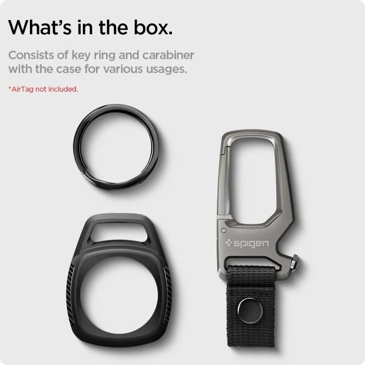 Захисний чохол Spigen Rugged Armor (FA) для Apple AirTag / AirTag 2 (AMP01565) - Matte Black: фото 11 з 12