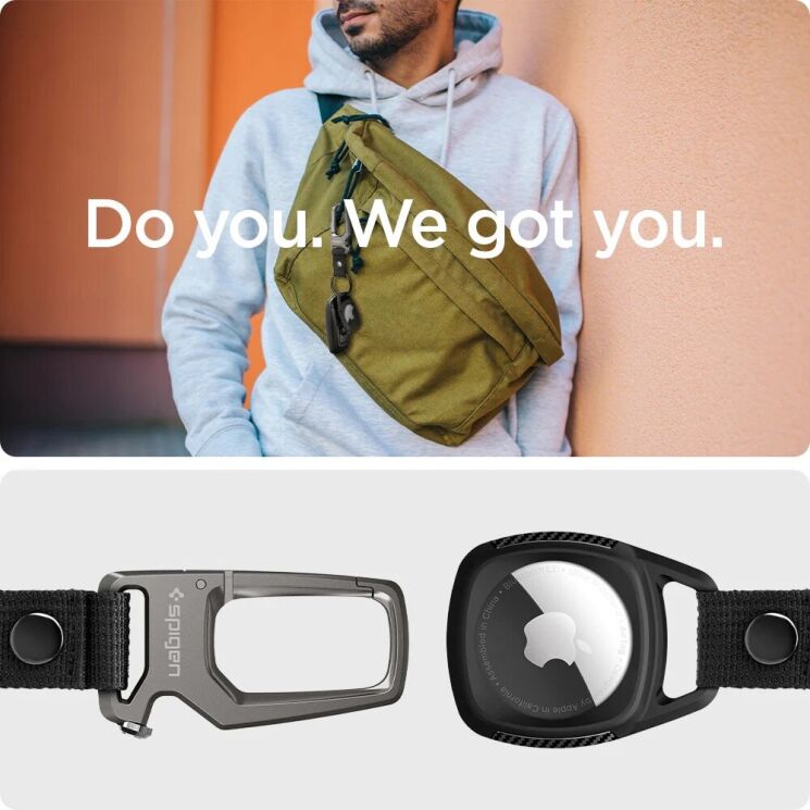 Захисний чохол Spigen Rugged Armor (FA) для Apple AirTag / AirTag 2 (AMP01565) - Matte Black: фото 7 з 12
