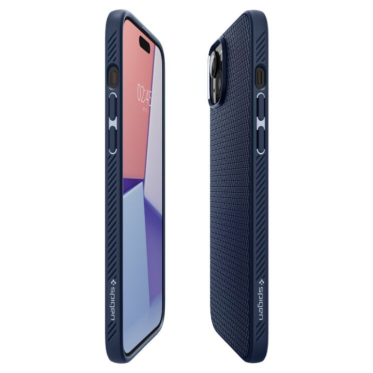 Защитный чехол Spigen (SGP) Liquid Air для Apple iPhone 15 - Navy Blue: фото 8 из 19