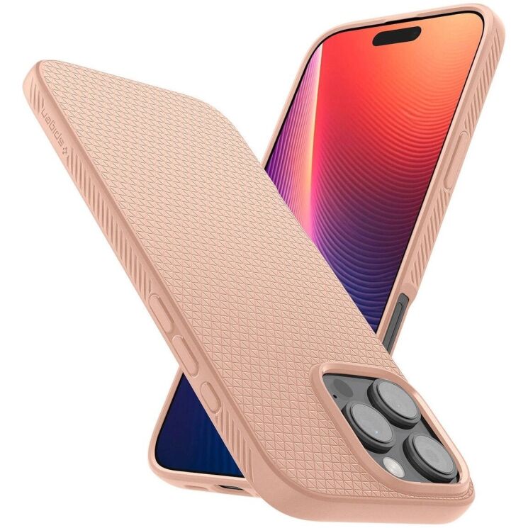 Захисний чохол Spigen (SGP) Liquid Air для Apple iPhone 16 Pro Max (ACS08687) - Rose Titanium: фото 9 з 16