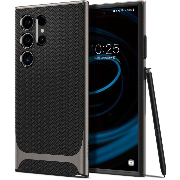 Защитный чехол Spigen (SGP) Neo Hybrid для Samsung Galaxy S24 Ultra (S928) - Gunmetal: фото 1 из 17