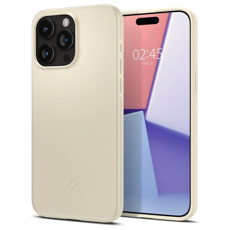 Защитный чехол Spigen (SGP) Thin Fit для Apple iPhone 15 Pro Max - Mute Beige: фото 1 из 15
