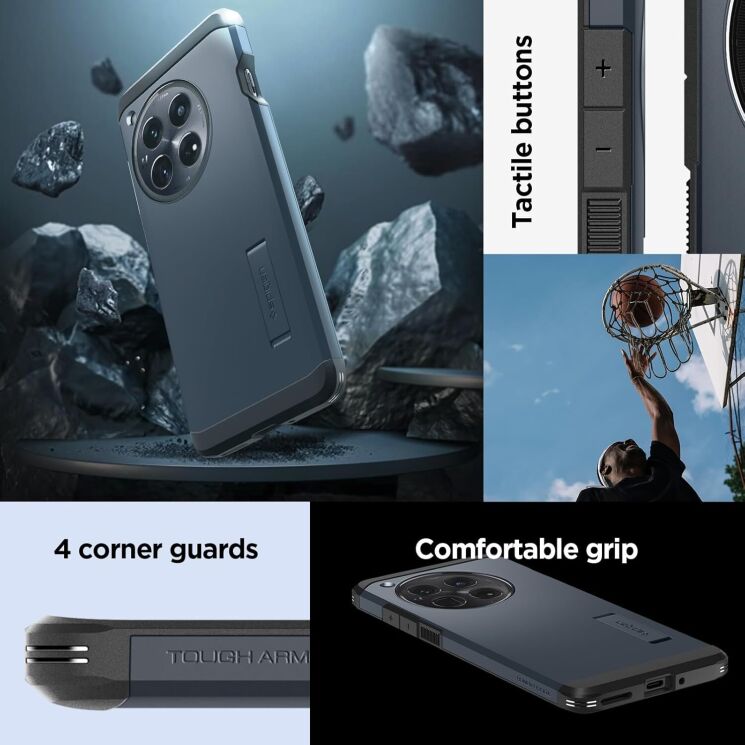Защитный чехол Spigen (SGP) Tough Armor для OnePlus 12 - Metal Slate: фото 17 из 17