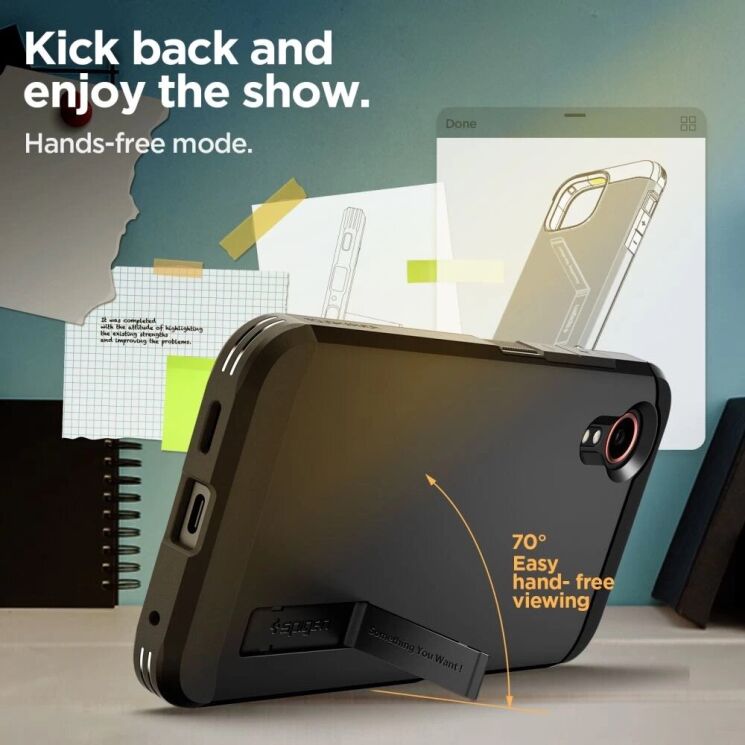 Защитный чехол Spigen (SGP) Tough Armor для Samsung Galaxy Xcover 7 (G556) ACS07505 - Black: фото 9 из 11