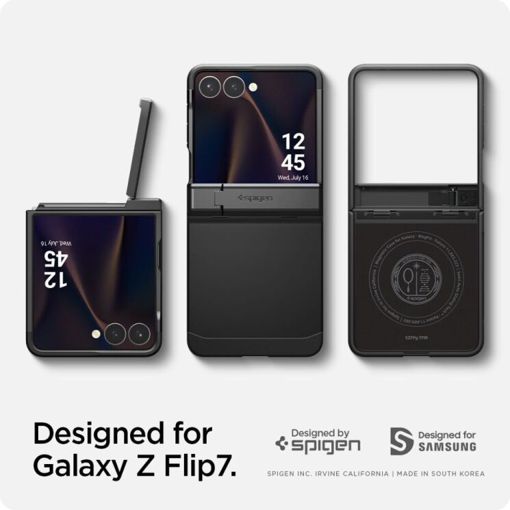 Защитный чехол Spigen (SGP) Tough Armor Pro (MagFit) для Samsung Galaxy Flip 7 (ACS09561) - Black: фото 20 из 25