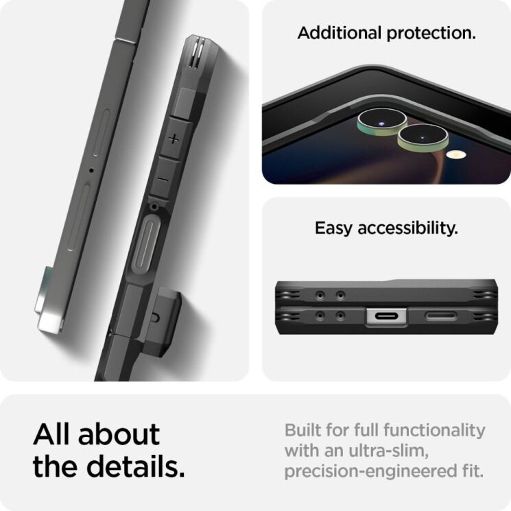 Защитный чехол Spigen (SGP) Tough Armor Pro (MagFit) для Samsung Galaxy Flip 7 (ACS09561) - Black: фото 25 из 25