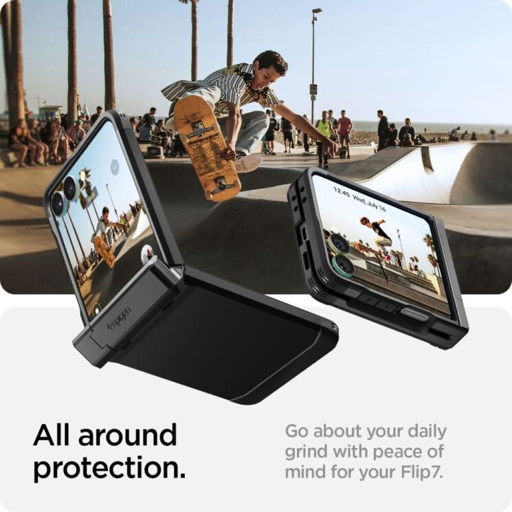Защитный чехол Spigen (SGP) Tough Armor Pro (MagFit) для Samsung Galaxy Flip 7 (ACS09561) - Black: фото 24 из 25