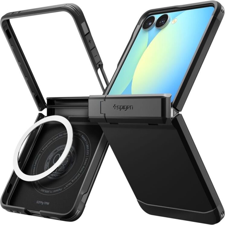 Защитный чехол Spigen (SGP) Tough Armor Pro (MagFit) для Samsung Galaxy Flip 7 (ACS09561) - Black: фото 1 из 25