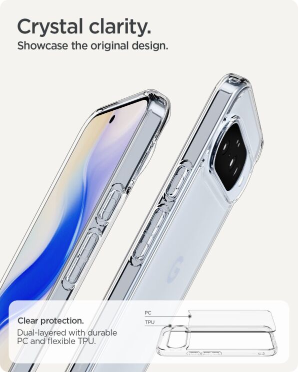 Захисний чохол Spigen (SGP) Ultra Hybrid для Google Pixel 10 / 10 Pro (ACS09715) - Crystal Clear: фото 12 з 14