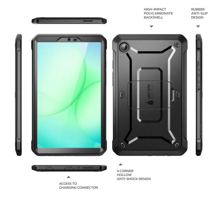 Захисний чохол Supcase Unicorn Beetle Pro Full-Body Case для Samsung Galaxy Tab A11 (X130/135) 843439160477 - Black: фото 2 з 8