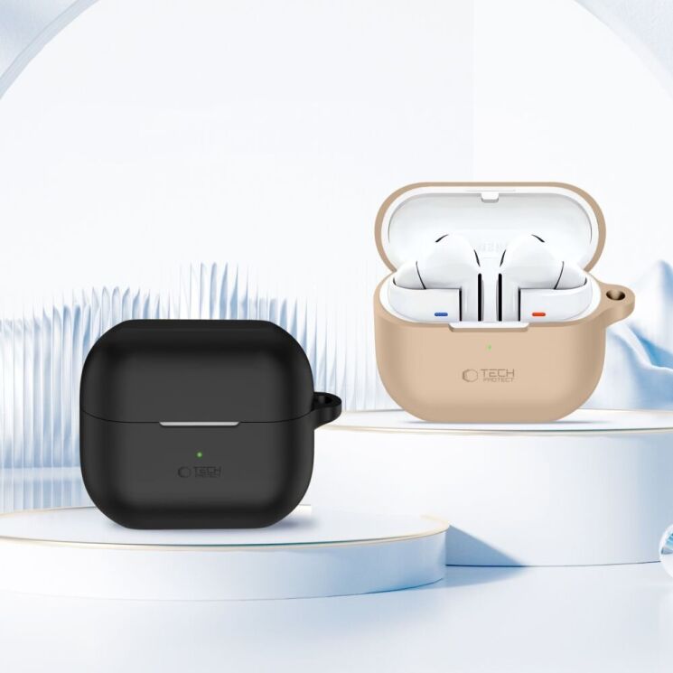 Защитный чехол Tech-Protect Silicone Hook для Samsung Galaxy Buds 3 / Buds 3 Pro - Latte: фото 2 из 7