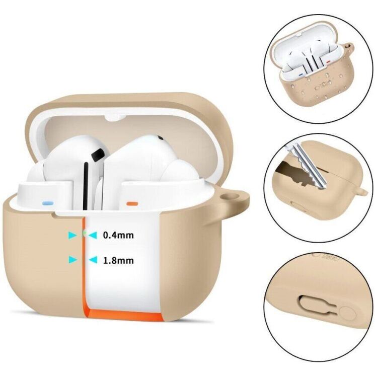 Защитный чехол Tech-Protect Silicone Hook для Samsung Galaxy Buds 3 / Buds 3 Pro - Latte: фото 7 из 7