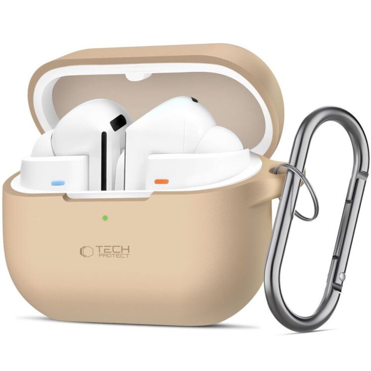 Защитный чехол Tech-Protect Silicone Hook для Samsung Galaxy Buds 3 / Buds 3 Pro - Latte: фото 1 из 7