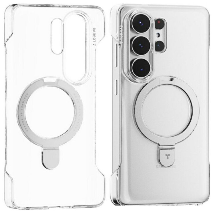 Защитный чехол TORRAS Ostand Q1 Slim (with MagSafe) для Samsung Galaxy S26 Ultra - Clear: фото 1 из 3