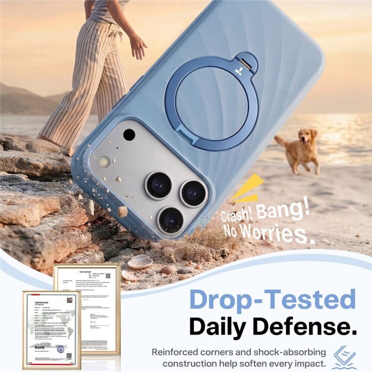 Захисний чохол TORRAS Ostand Q3 Silicone Wind (with MagSafe) для Apple iPhone 18 Pro / 17 Pro - Orange: фото 4 з 8