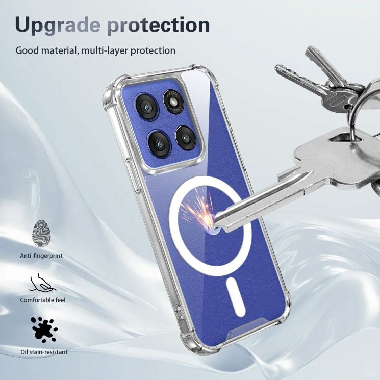 Захисний чохол UniCase AirBag Flow MagSafe для Motorola Edge 70 - Transparent: фото 8 з 14