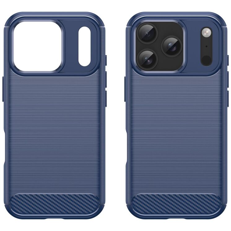 Захисний чохол UniCase Carbon для Apple iPhone 17 Pro - Blue: фото 2 з 11