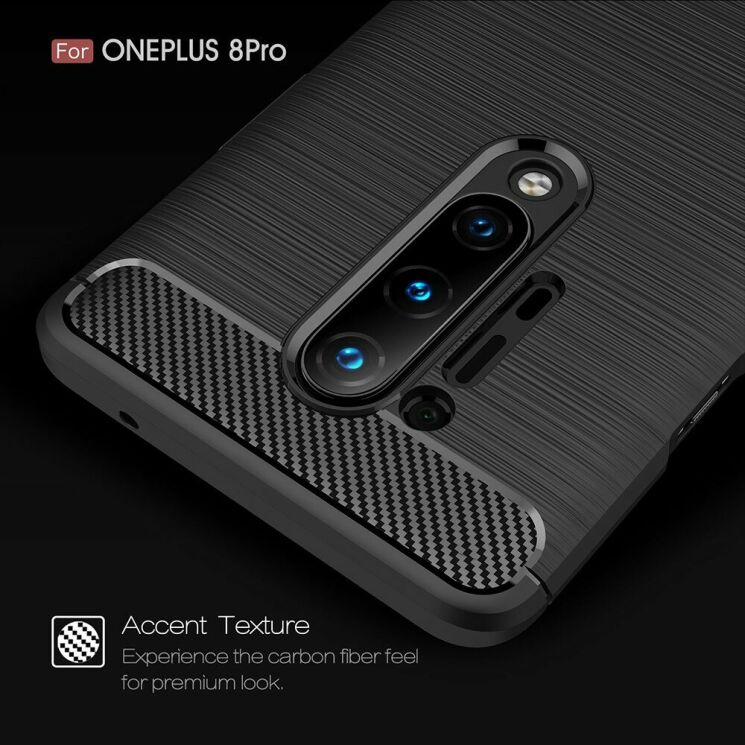 Защитный чехол UniCase Carbon для OnePlus 8 Pro - Dark Blue: фото 4 из 10