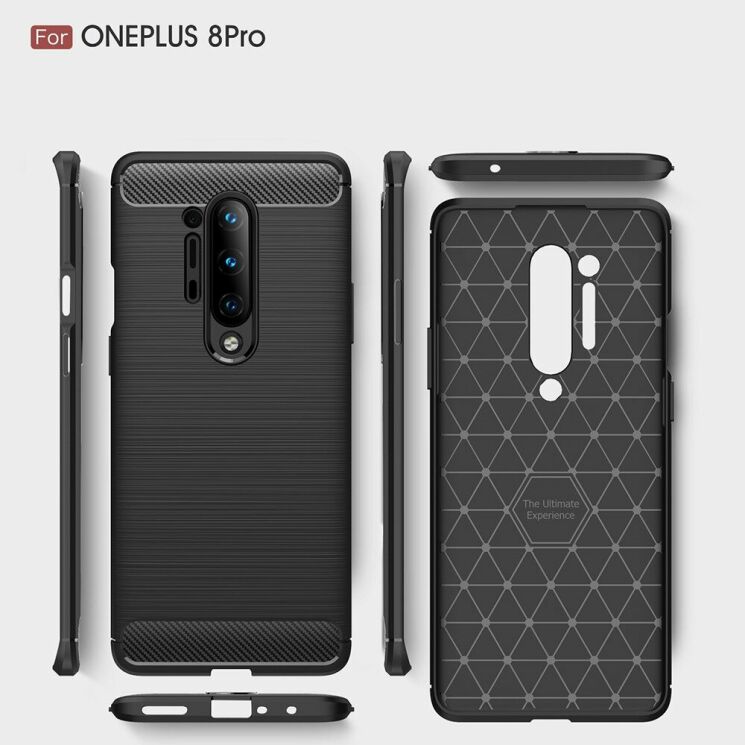 Защитный чехол UniCase Carbon для OnePlus 8 Pro - Dark Blue: фото 10 из 10