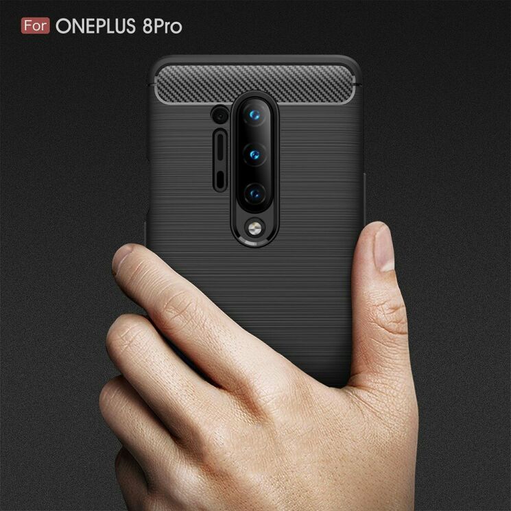 Защитный чехол UniCase Carbon для OnePlus 8 Pro - Dark Blue: фото 8 из 10