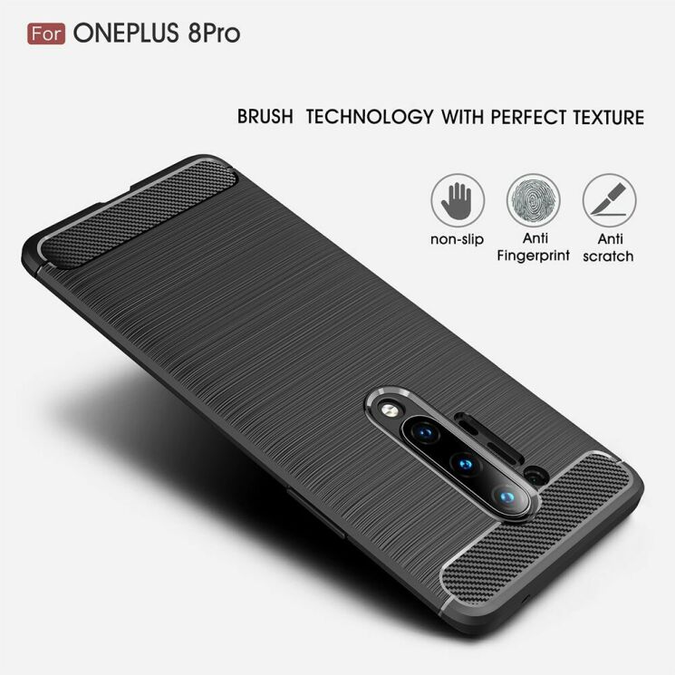 Защитный чехол UniCase Carbon для OnePlus 8 Pro - Dark Blue: фото 3 из 10