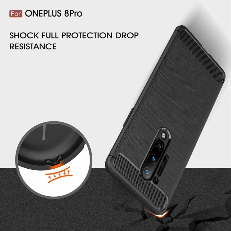 Защитный чехол UniCase Carbon для OnePlus 8 Pro - Dark Blue: фото 6 из 10