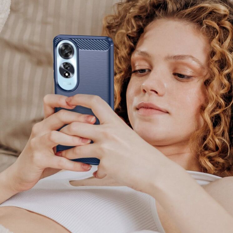 Защитный чехол UniCase Carbon для OPPO A60 - Blue: фото 8 из 9