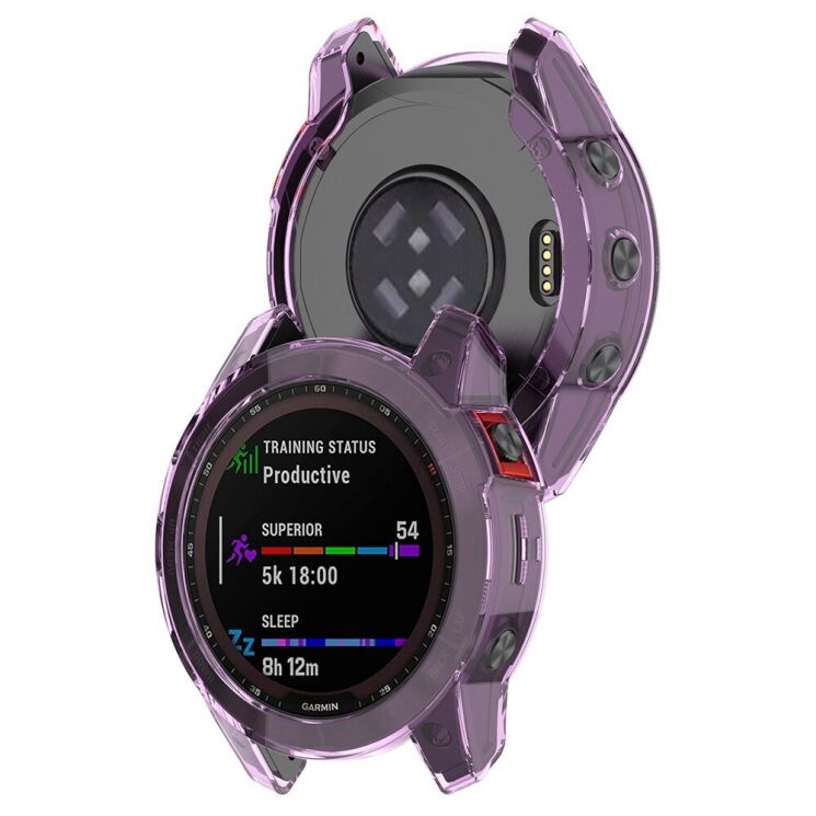 Захисний чохол UniCase Clear Cover для Garmin Fenix 7 - Transparent Purple: фото 4 з 5