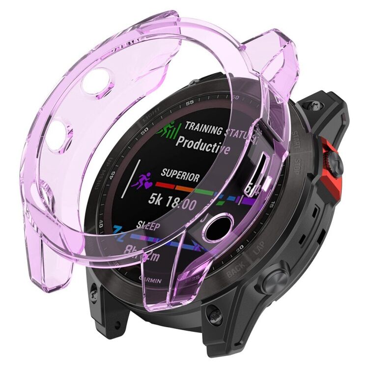 Захисний чохол UniCase Clear Cover для Garmin Fenix 7 - Transparent Purple: фото 1 з 5