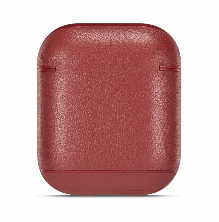 Защитный чехол UniCase Leather Cover для Apple AirPods 1 / 2 - Wine Red: фото 5 из 14