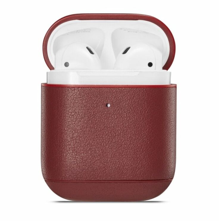 Защитный чехол UniCase Leather Cover для Apple AirPods 1 / 2 - Wine Red: фото 8 из 14