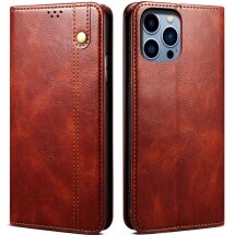 Защитный чехол UniCase Leather Wallet для Apple iPhone 16 Pro - Brown: фото 1 из 6