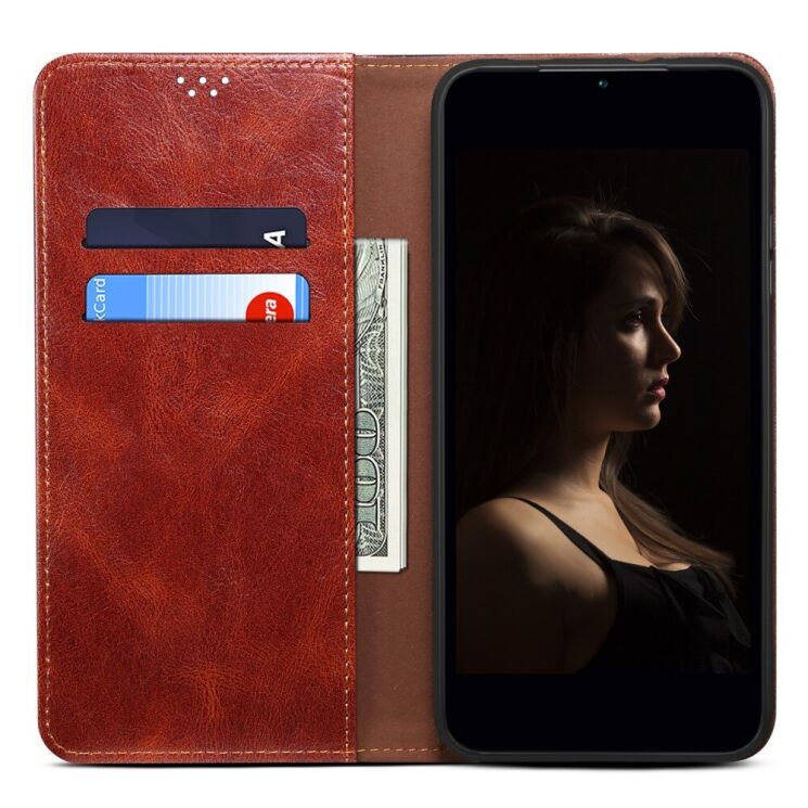 Защитный чехол UniCase Leather Wallet для Apple iPhone 16 Pro - Brown: фото 2 из 6