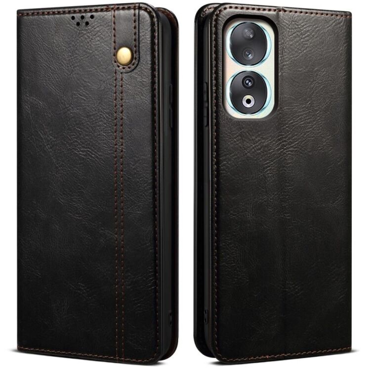 Захисний чохол UniCase Leather Wallet для Honor 90 - Black: фото 1 з 8