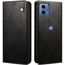 Защитный чехол UniCase Leather Wallet для Motorola Moto G24 Power - Black: фото 1 из 6