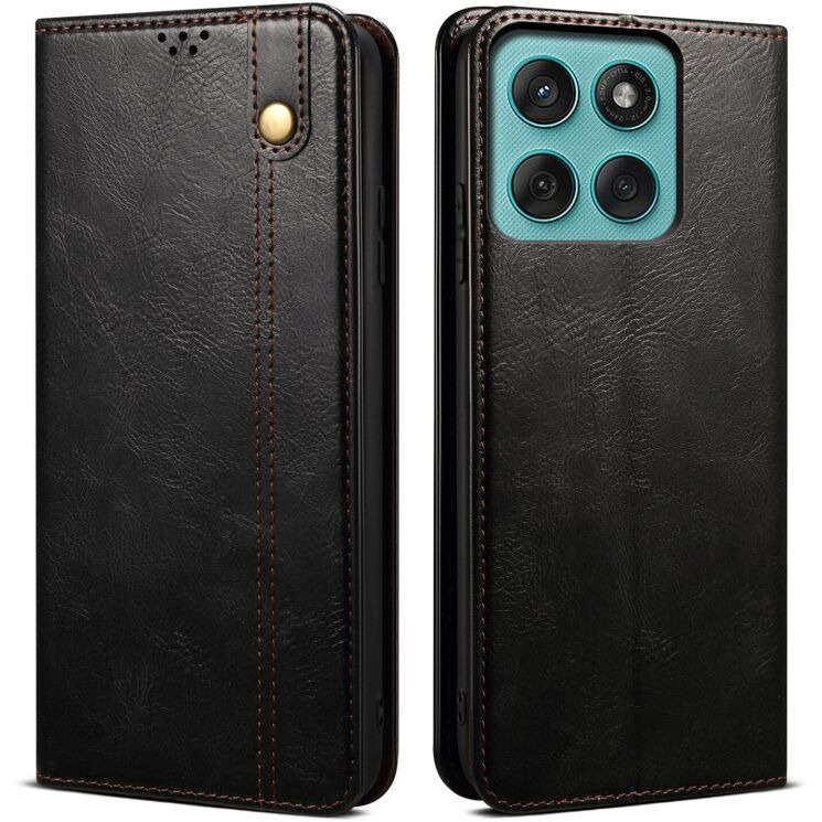 Защитный чехол UniCase Leather Wallet для Motorola Moto G56 - Black: фото 1 из 7
