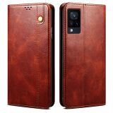 Чехол-книжка с кармашками UniCase Leather Wallet для VIVO V21e - Brown: фото 1 из 22