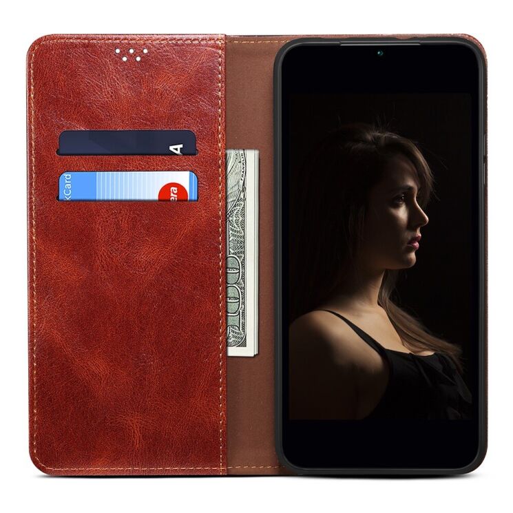 Защитный чехол UniCase Leather Wallet для Xiaomi 12 / 12X - Brown: фото 4 из 11