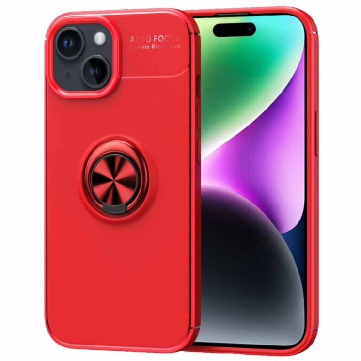Защитный чехол UniCase Magnetic Ring для Apple iPhone 15 - Red: фото 1 из 13