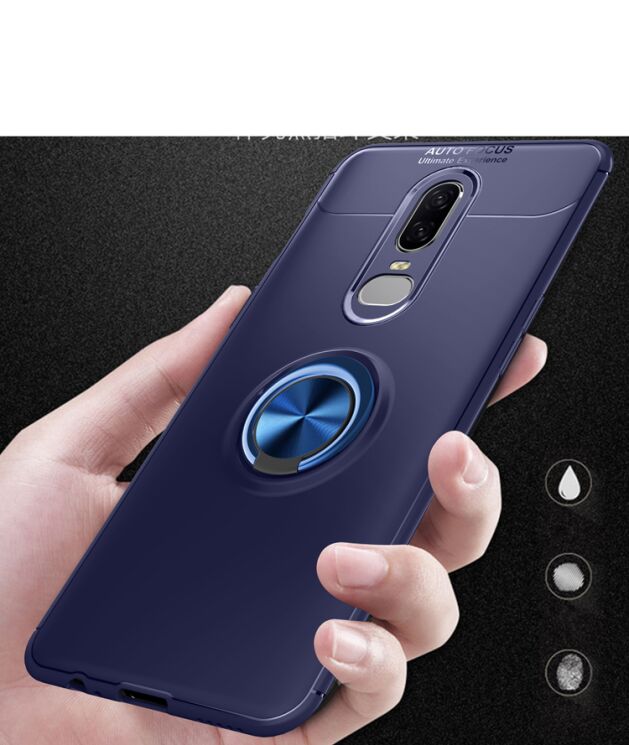 Защитный чехол UniCase Magnetic Ring для OnePlus 6 - Blue: фото 2 из 9