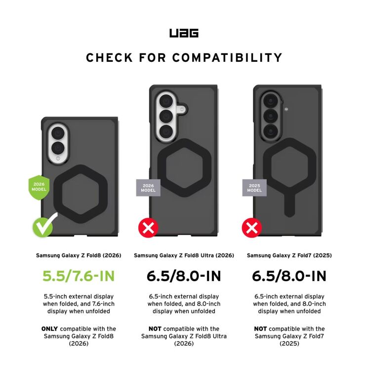 Защитный чехол URBAN ARMOR GEAR Mouve для Samsung Galaxy Fold 8 (214562113131) - Ash: фото 7 из 13